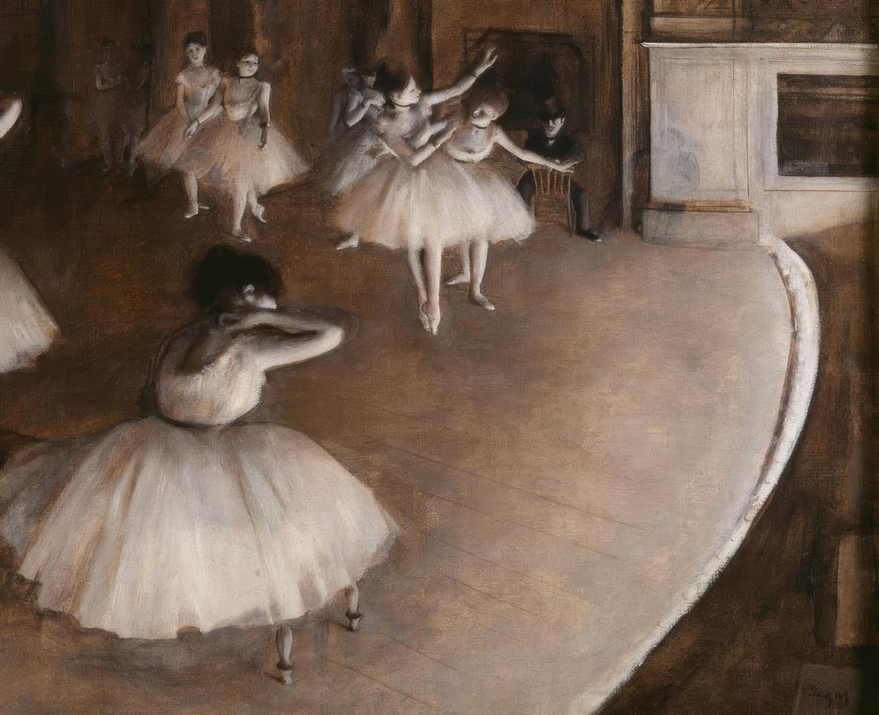Balett próbája a színpadon alkotó: Edgar Degas