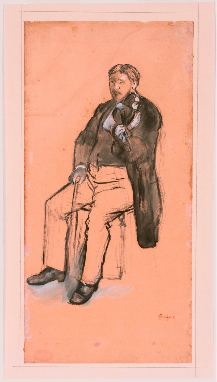 Sitzender Geigenspieler alkotó: Edgar Degas