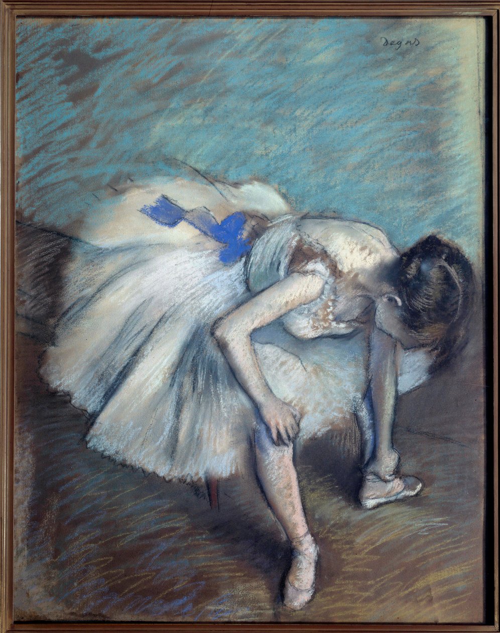 Ülő táncos Edgar Degas (1834-1917) pasztellfestménye 1881-1883 V. 0,62x0,49 m Párizs, Muse d