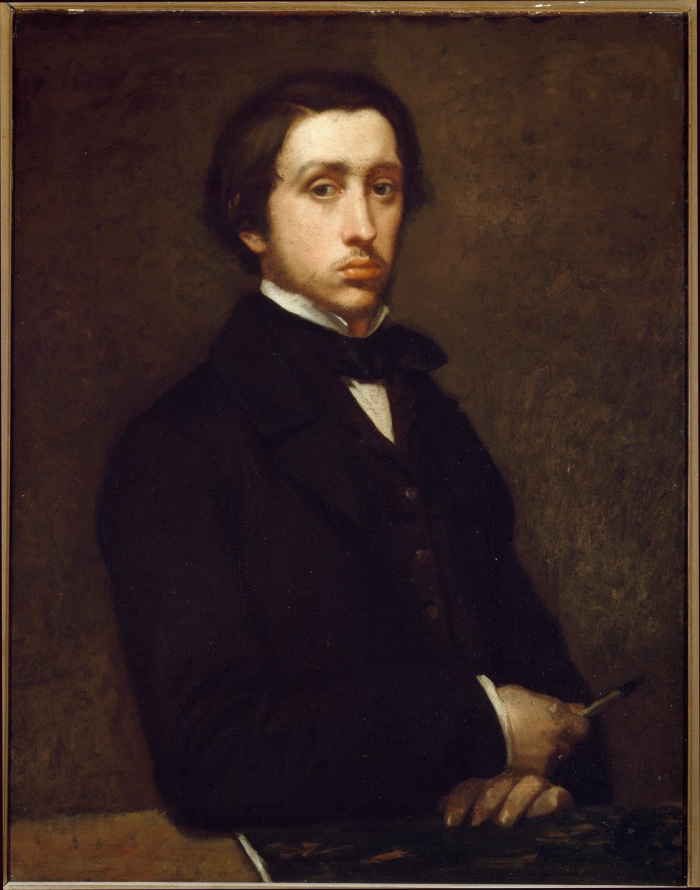 Önarckép vagy Degas széntartóval (olaj, papír, vászonra szerelve alkotó: Edgar Degas