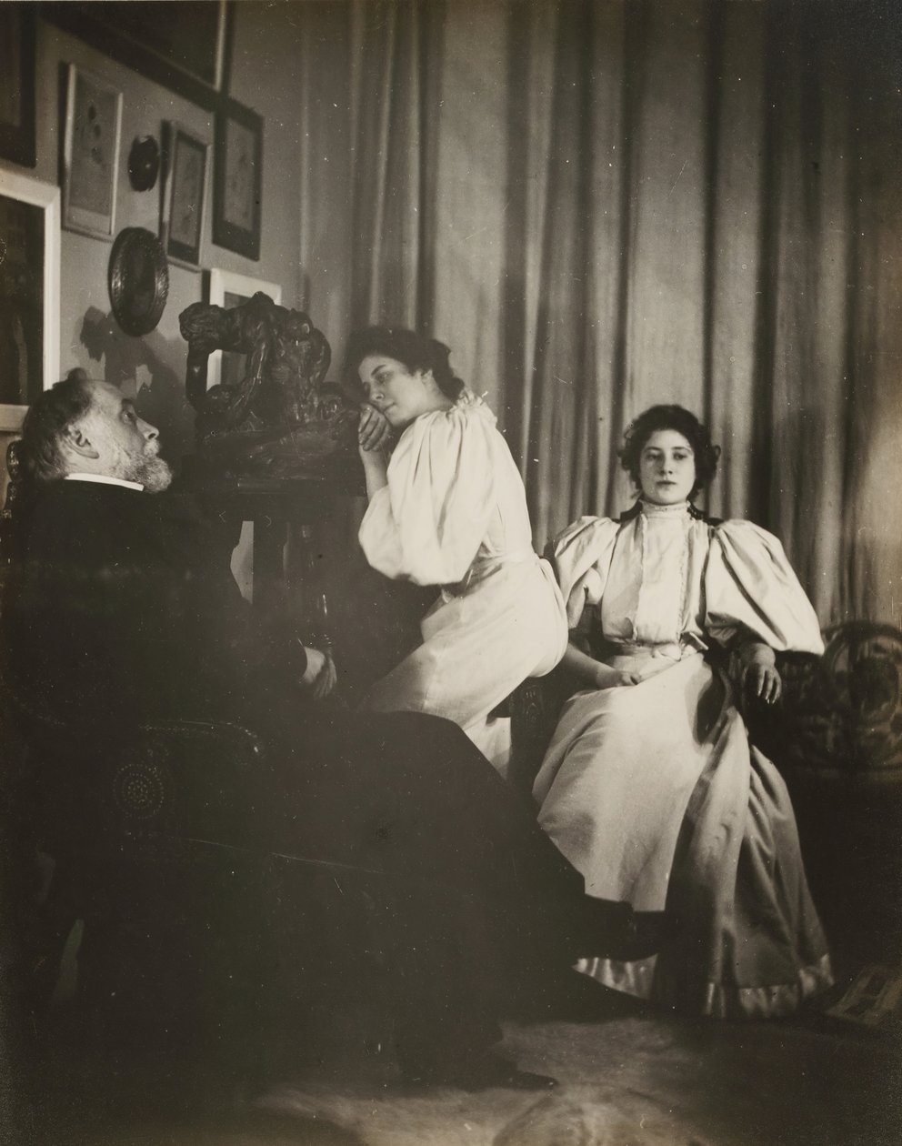 [Önarckép Christine és Yvonne Lerolle-lel], valószínűleg 1895-96. alkotó: Edgar Degas