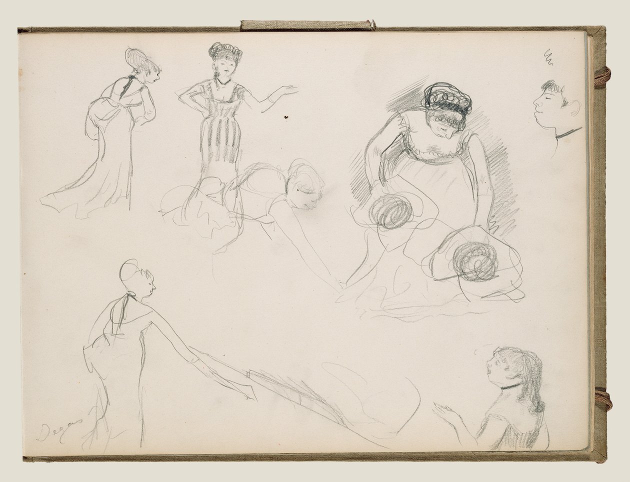 Kávéházi énekesek vázlatai alkotó: Edgar Degas