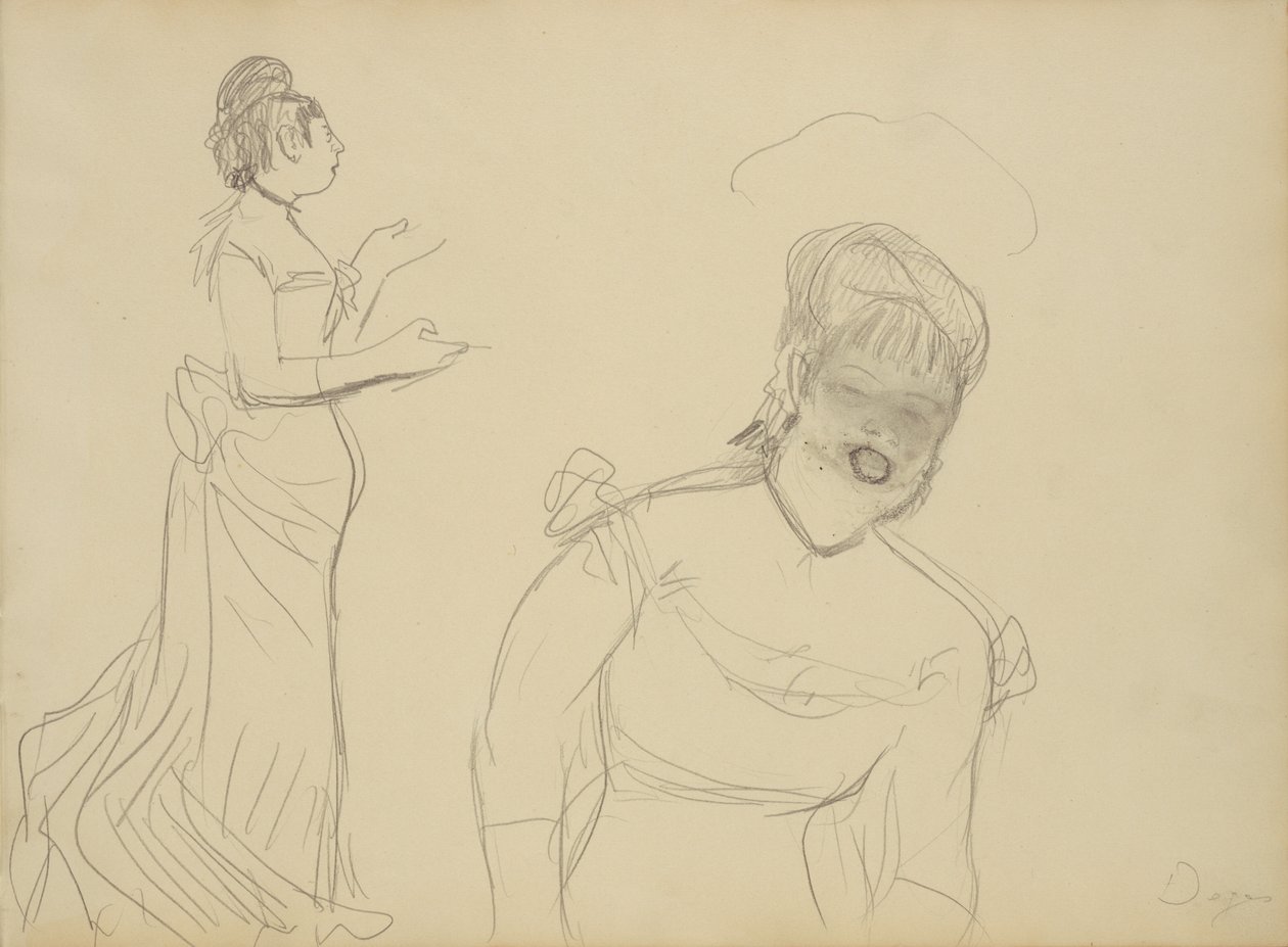 Egy kávéházi énekesnő vázlatai alkotó: Edgar Degas