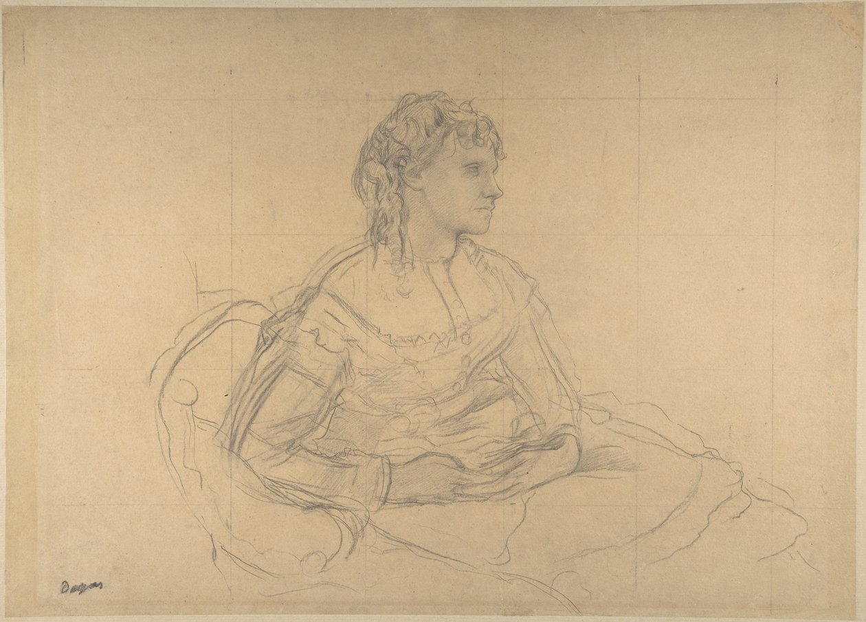 Tanulmány a „Madame Théodore Gobillard” című műhöz (Yves Morisot) alkotó: Edgar Degas