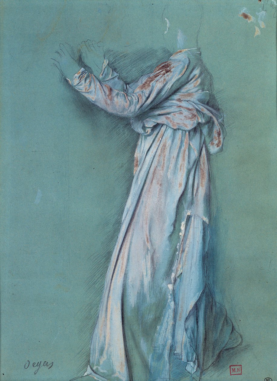 Tanulmány egy női kendőről a „Semiramis” számára” (kb. 1860-62). Edgar Degas (1834-1917) rajza alkotó: Edgar Degas