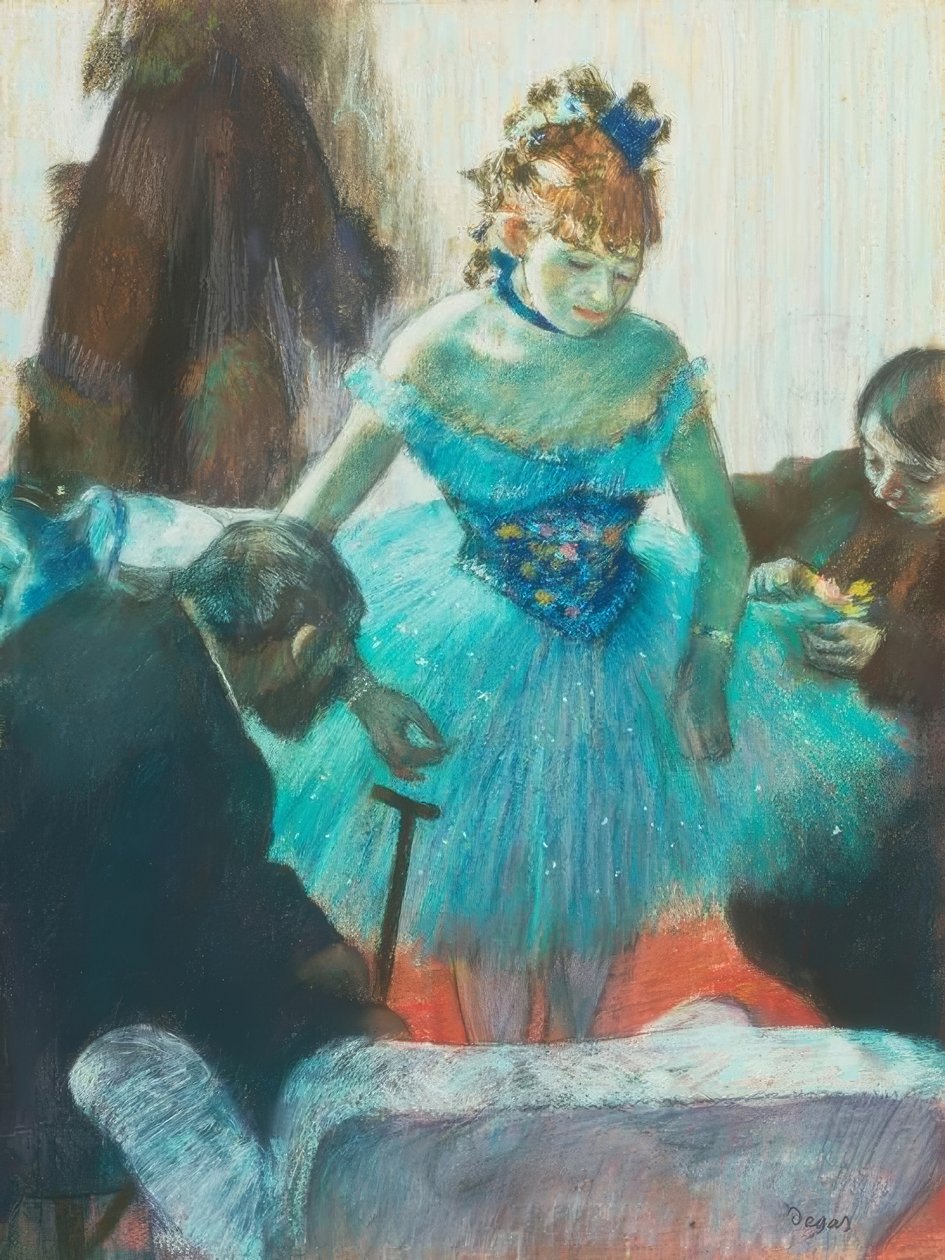 Táncosnő a ruhatárban alkotó: Edgar Degas