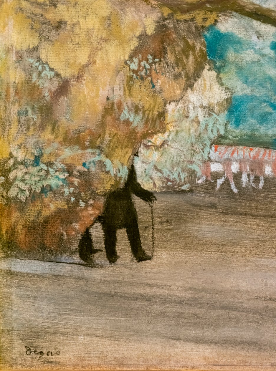 A függöny (részlet). 1881 körül. Pasztell faszén és monotípia, kartonra szerelhető. alkotó: Edgar Degas