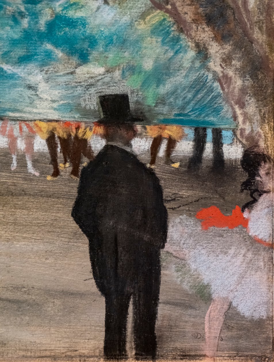 A függöny (részlet). 1881 körül. Pasztell faszén és monotípia, kartonra szerelhető. alkotó: Edgar Degas