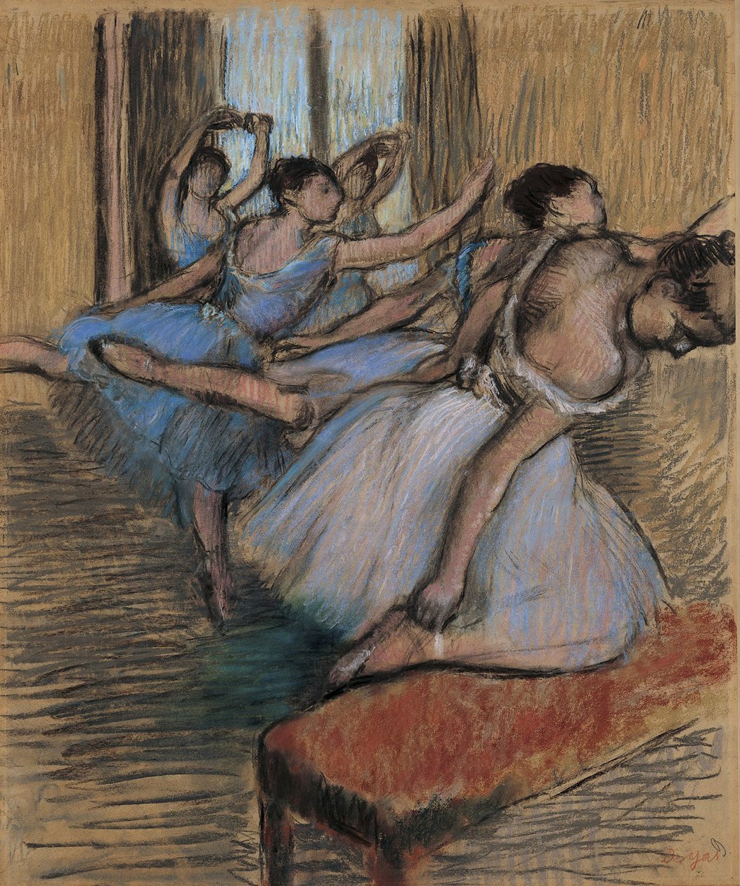 A táncosok, 1900 körül (pasztell és szén a papíron) alkotó: Edgar Degas