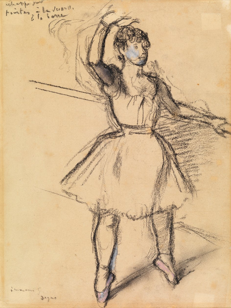 A kis táncos, 1885 körül (kréta papíron) alkotó: Edgar Degas