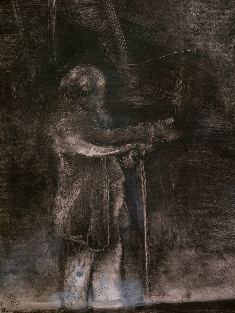 A balett mestere (részlet) (Ludovic Lepic közreműködésével). 1876. Monotípia fekete tintával, fehér kréta kiemelésekkel alkotó: Edgar Degas