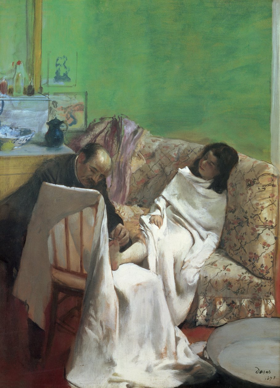 Pedikűr, 1873 (olaj, papír, vászonra fektetve) alkotó: Edgar Degas