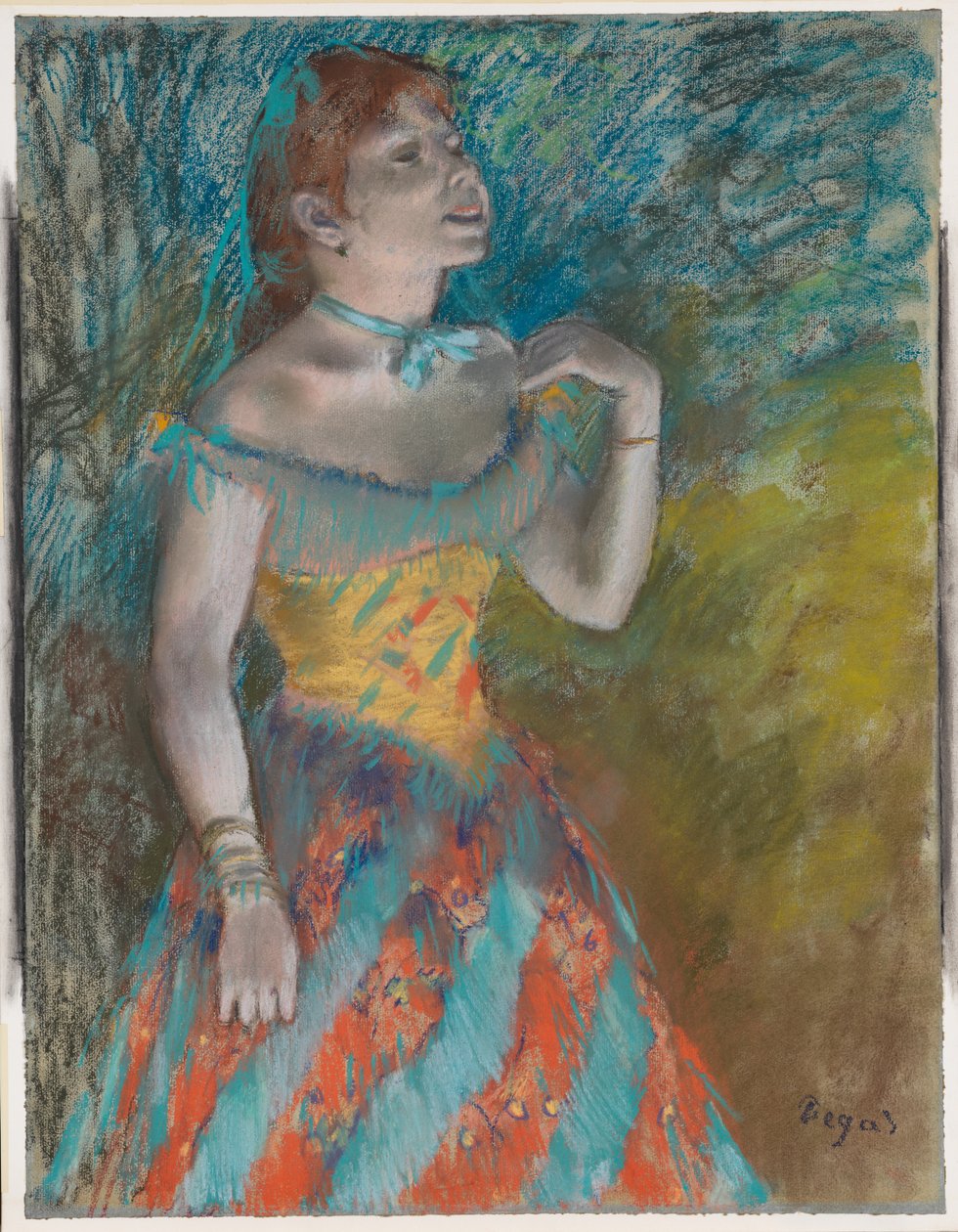 A zöld ruhás énekes alkotó: Edgar Degas