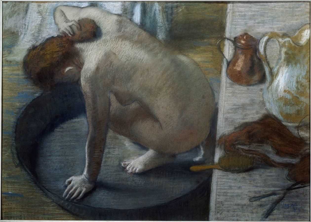 A kád - pasztell, karton alkotó: Edgar Degas
