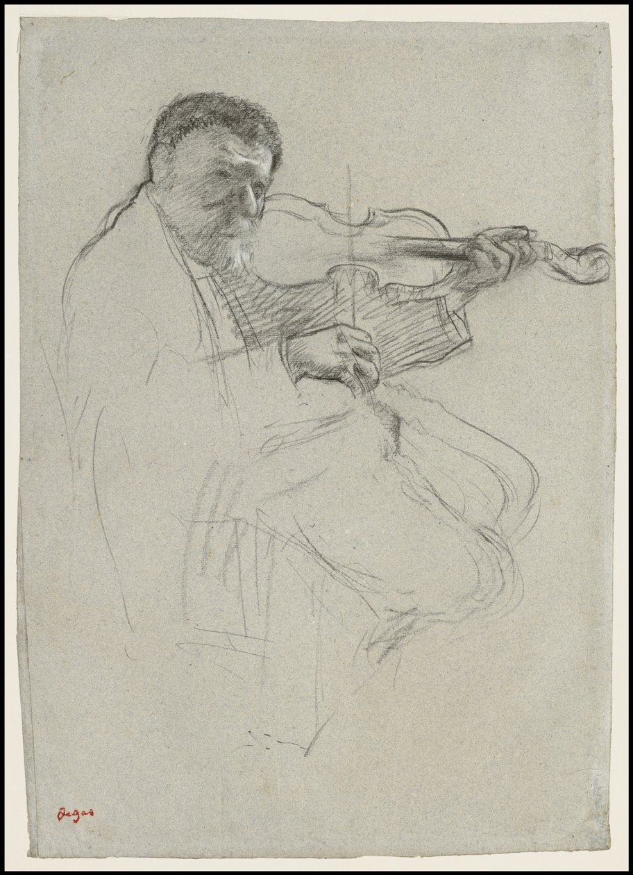 A hegedűs, Tanulmány a "Próbához", 1879 körül alkotó: Edgar Degas