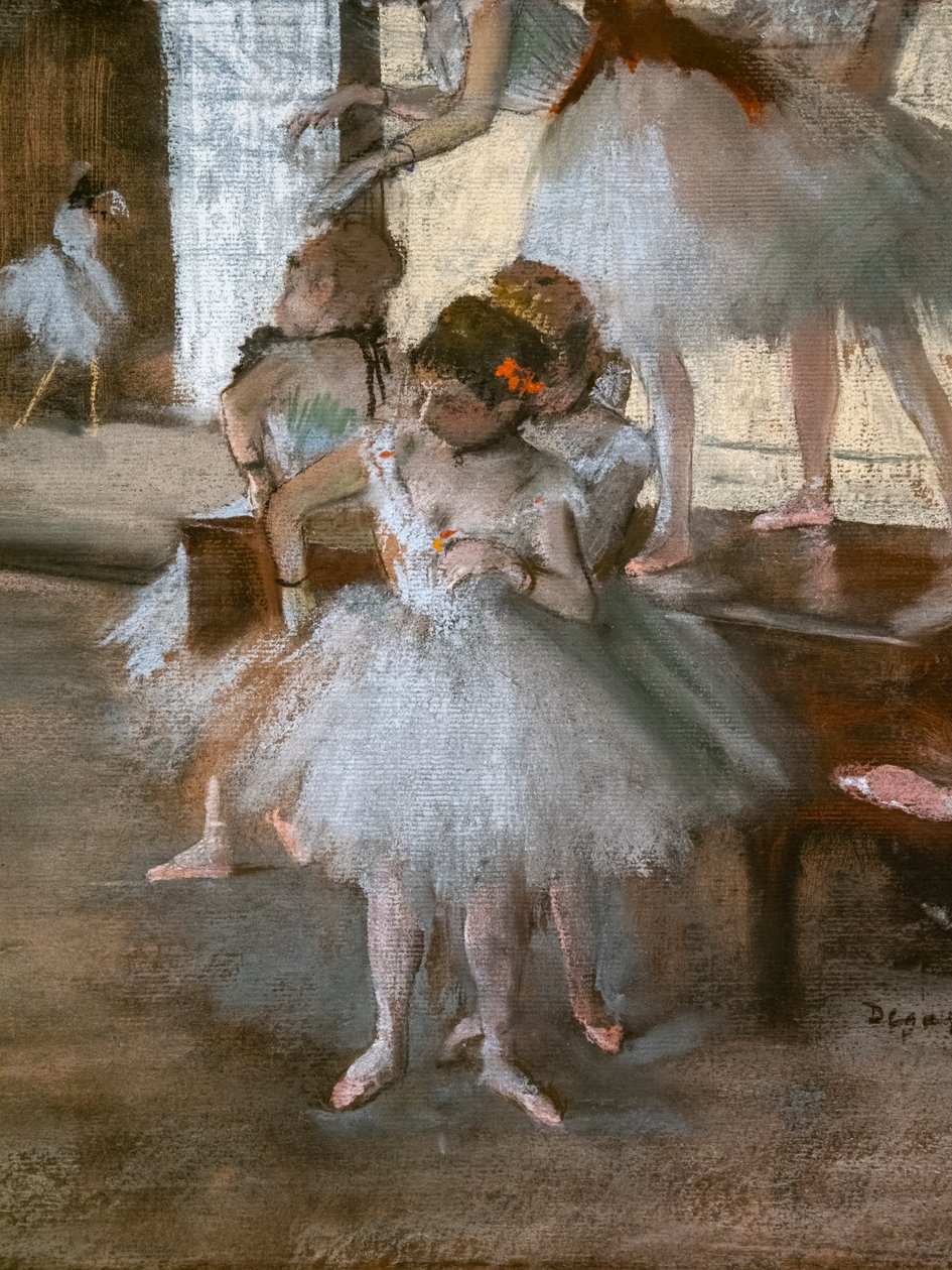 A tánclecke (részlet). 1876 körül. Pasztell kartonra ragasztott papíron. alkotó: Edgar Degas