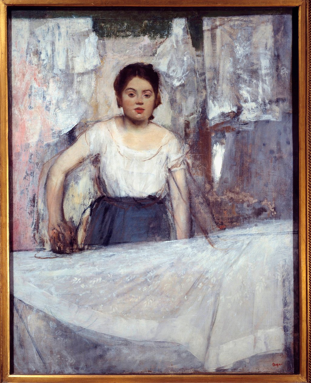 Edgar Degas (1834-1917) vasműves festménye 1869 V. 0,92x0,72 m München, Neue pinakothek alkotó: Edgar Degas