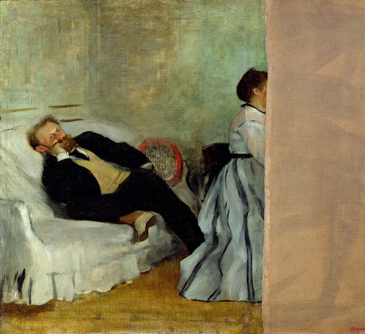 Edouard Manet festő feleségével, Suzanne-nal alkotó: Edgar Degas