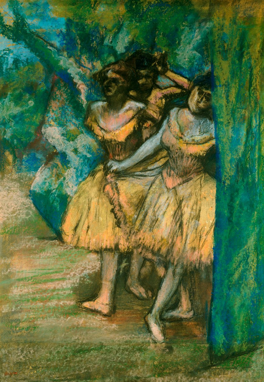 Három táncos fák és sziklák hátterében, 1904-06 alkotó: Edgar Degas
