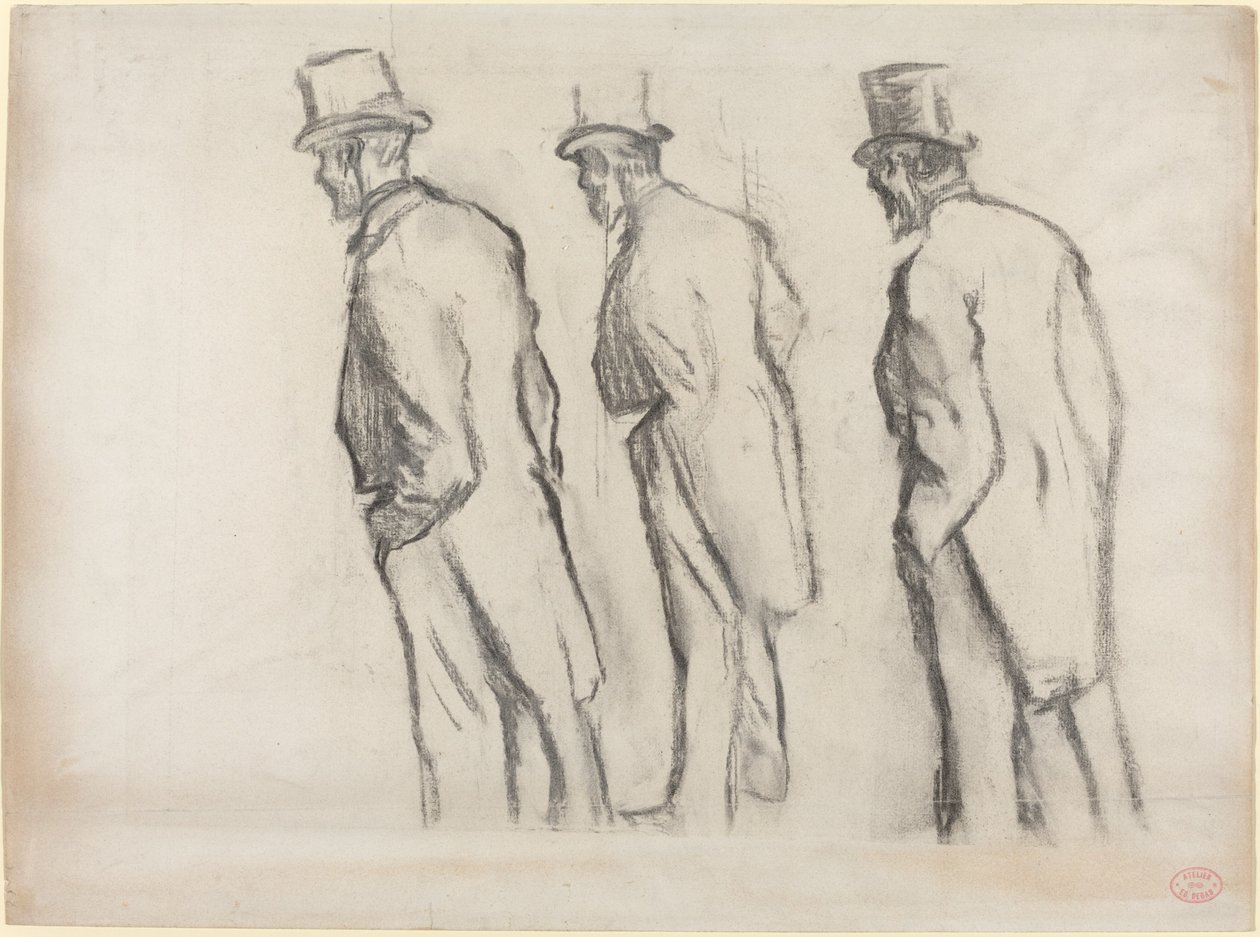 Három tanulmány Ludovic Halévy állásáról alkotó: Edgar Degas