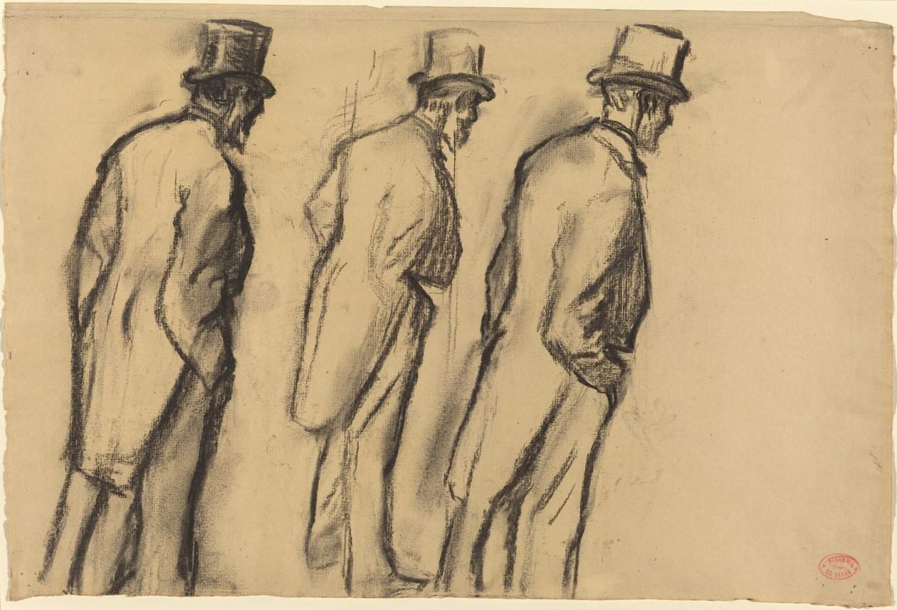 Három tanulmány Ludovic Halévy állásáról, c. 1880. alkotó: Edgar Degas