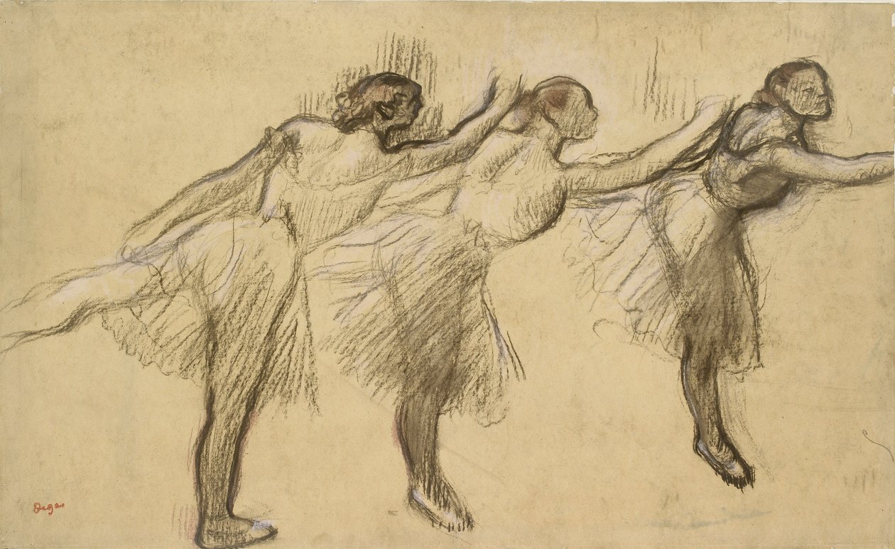 Három tanulmány egy balerináról, 19. század vége alkotó: Edgar Degas