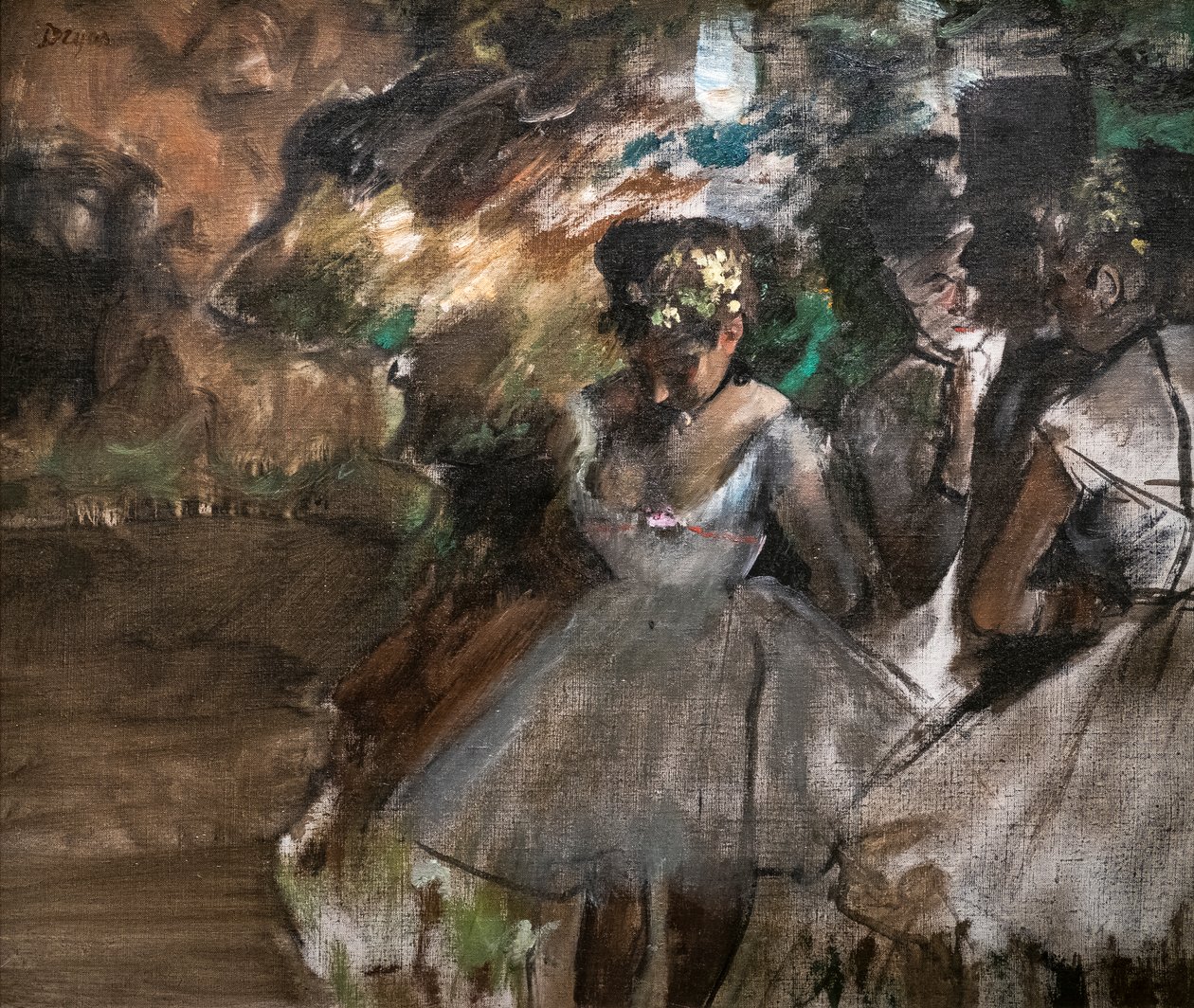 Három táncos a színfalak mögött. 1880-1885. Olajfestmény. alkotó: Edgar Degas