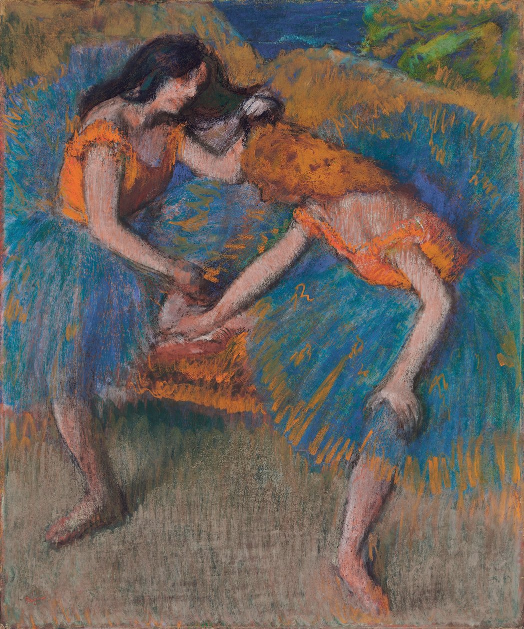Két táncos sárga fűzővel, 1902 körül alkotó: Edgar Degas