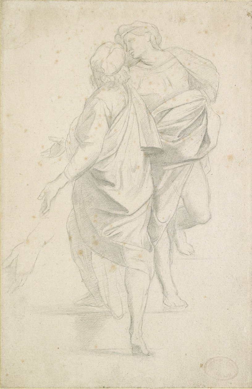 Két figura a lépcsőn állva, Raphael után, c1853-54 alkotó: Edgar Degas