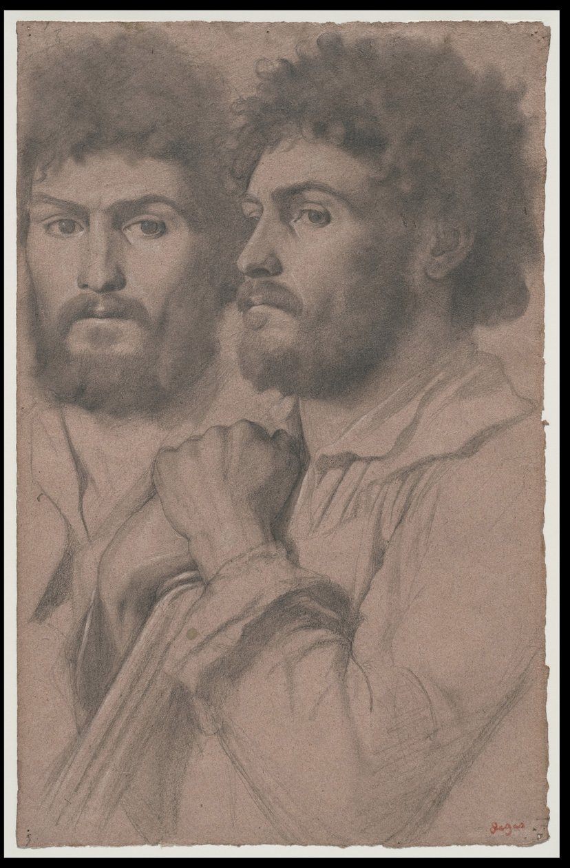 Két portrétanulmány egy emberről, 1856-57 körül alkotó: Edgar Degas