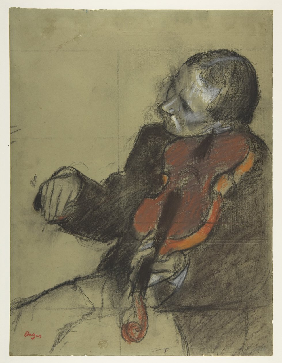 Hegedűs, tanulmány a „Tánclecke” című műhöz alkotó: Edgar Degas