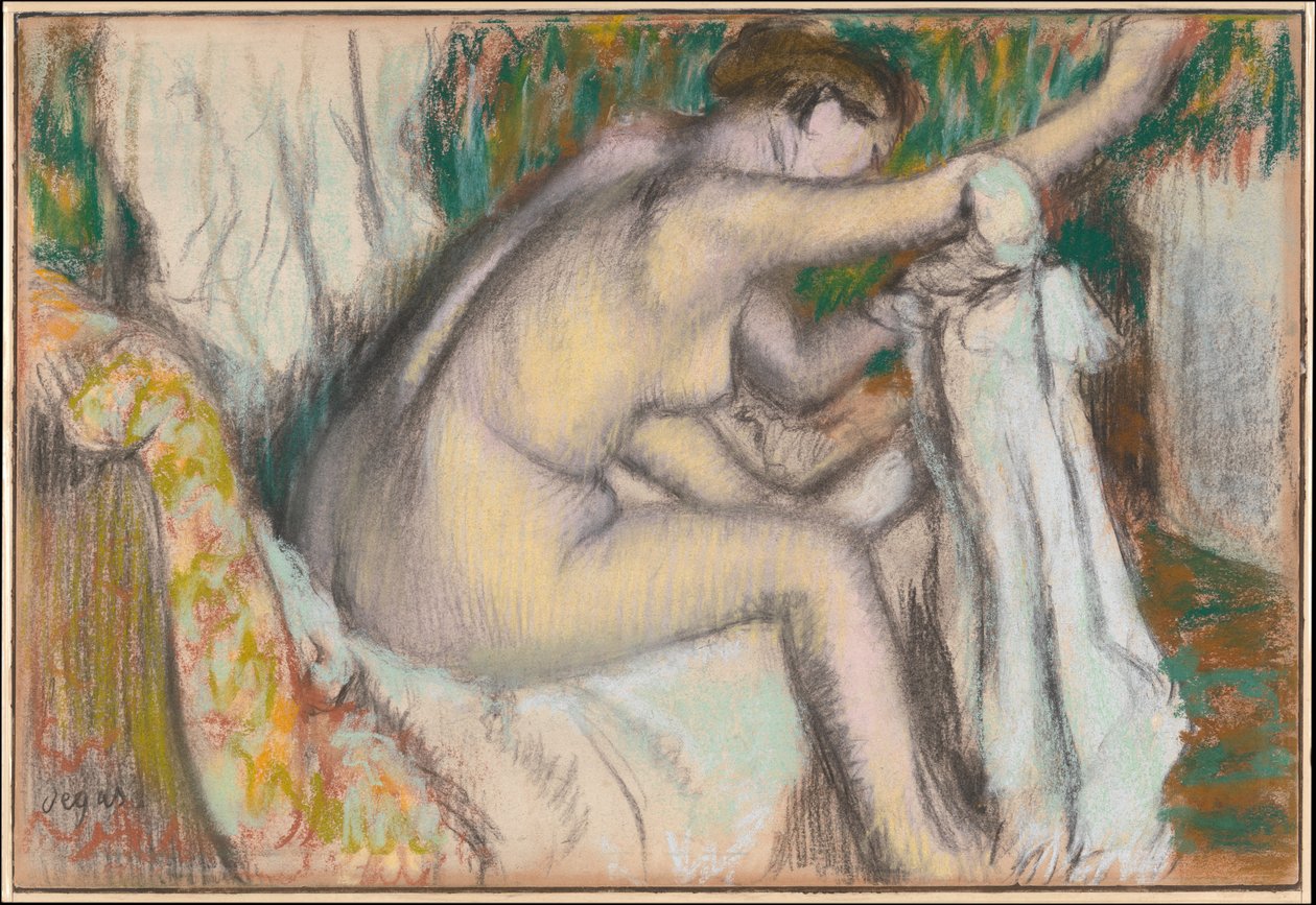 Karját törlő nő alkotó: Edgar Degas