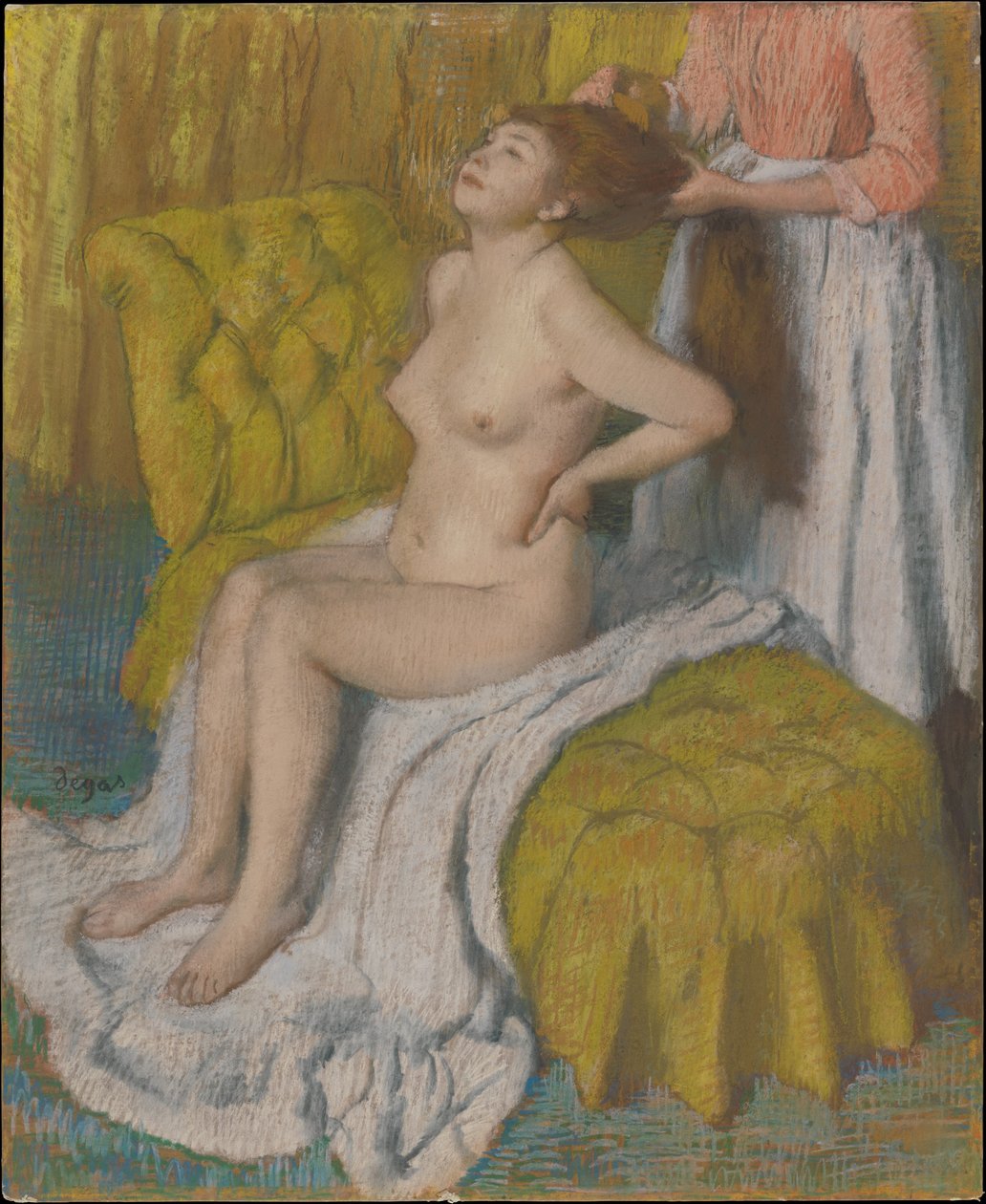 Haját fésülő nő alkotó: Edgar Degas