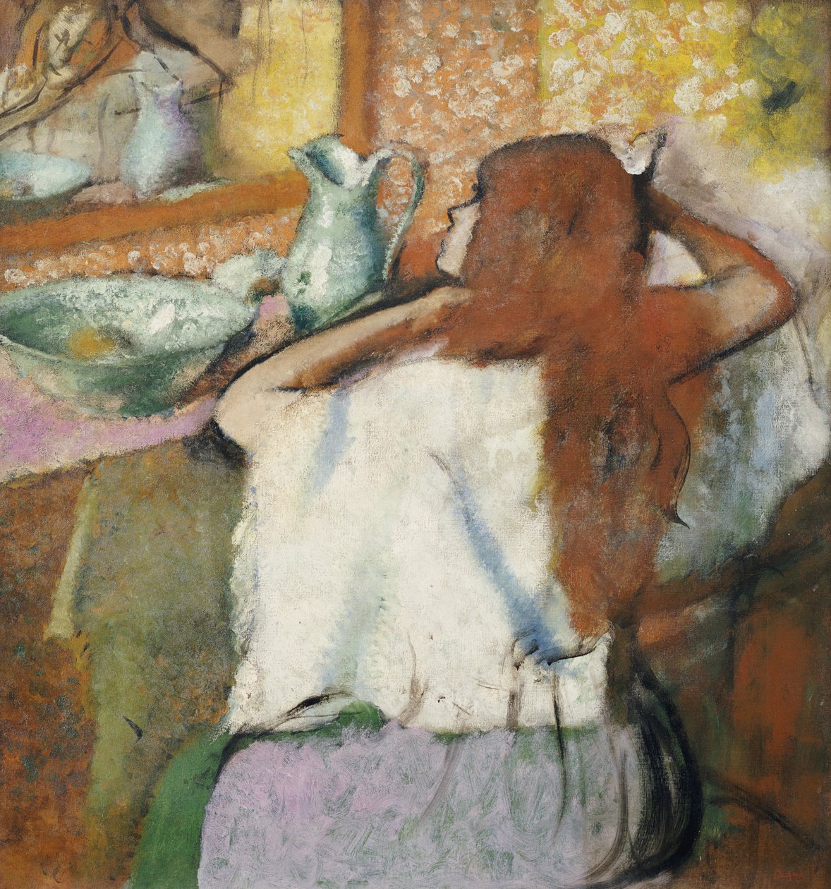 Nő a vécéjében alkotó: Edgar Degas