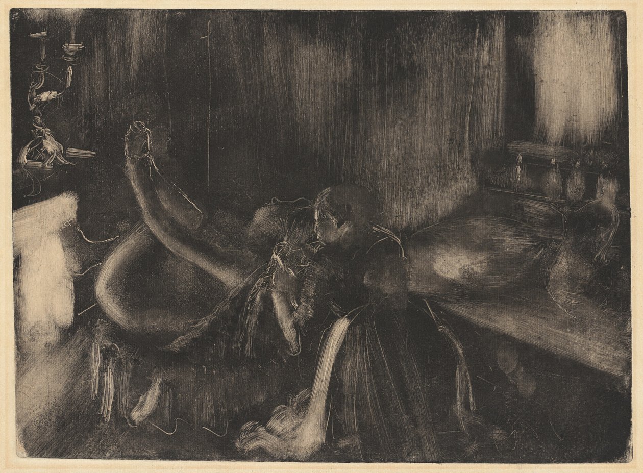 Nő a kandalló mellett alkotó: Edgar Degas