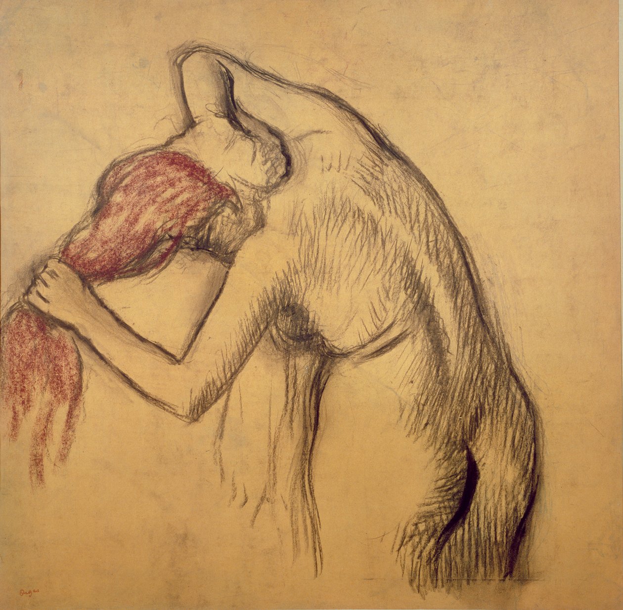 Nő szárítja magát alkotó: Edgar Degas