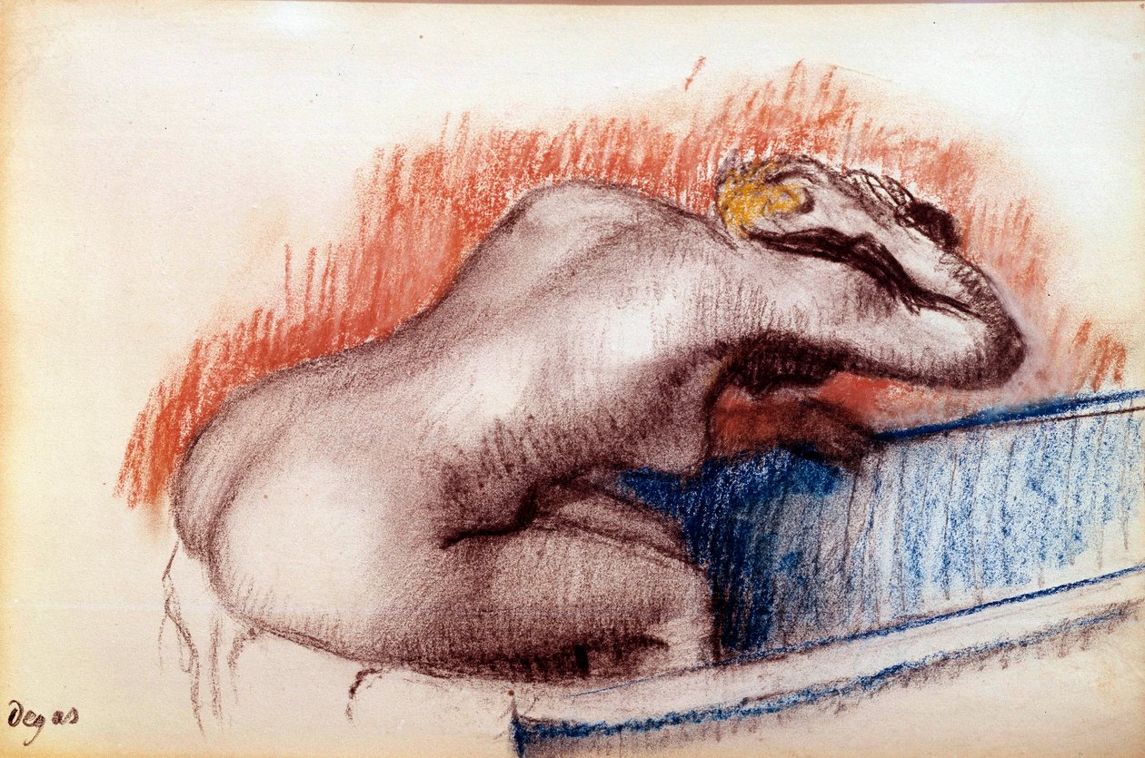 Fürdőben mosó nő Edgar Degas (1834-1917) pasztellje 1892 V. 0,31x0,47 m Párizs, Muse d