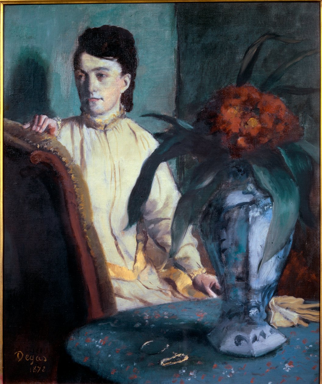 Nő egy kínai vázával alkotó: Edgar Degas