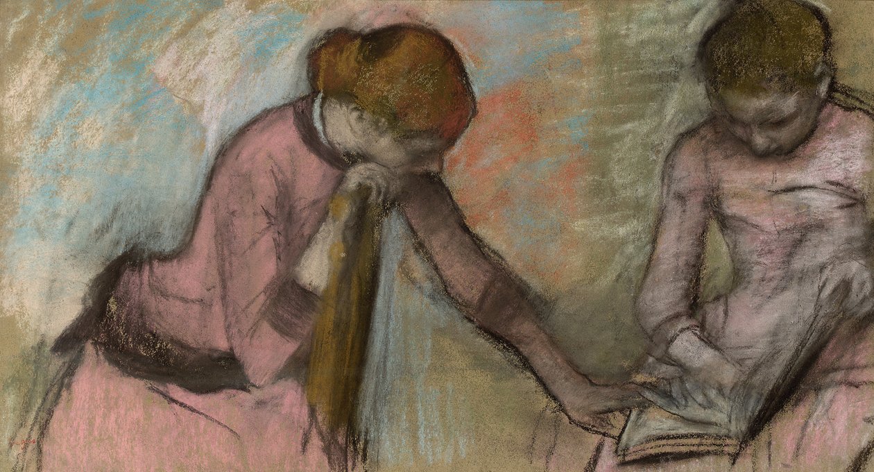 Fiatal lányok néznek egy albumot; Fiatal lányok néznek egy albumot, 1884 körül alkotó: Edgar Degas