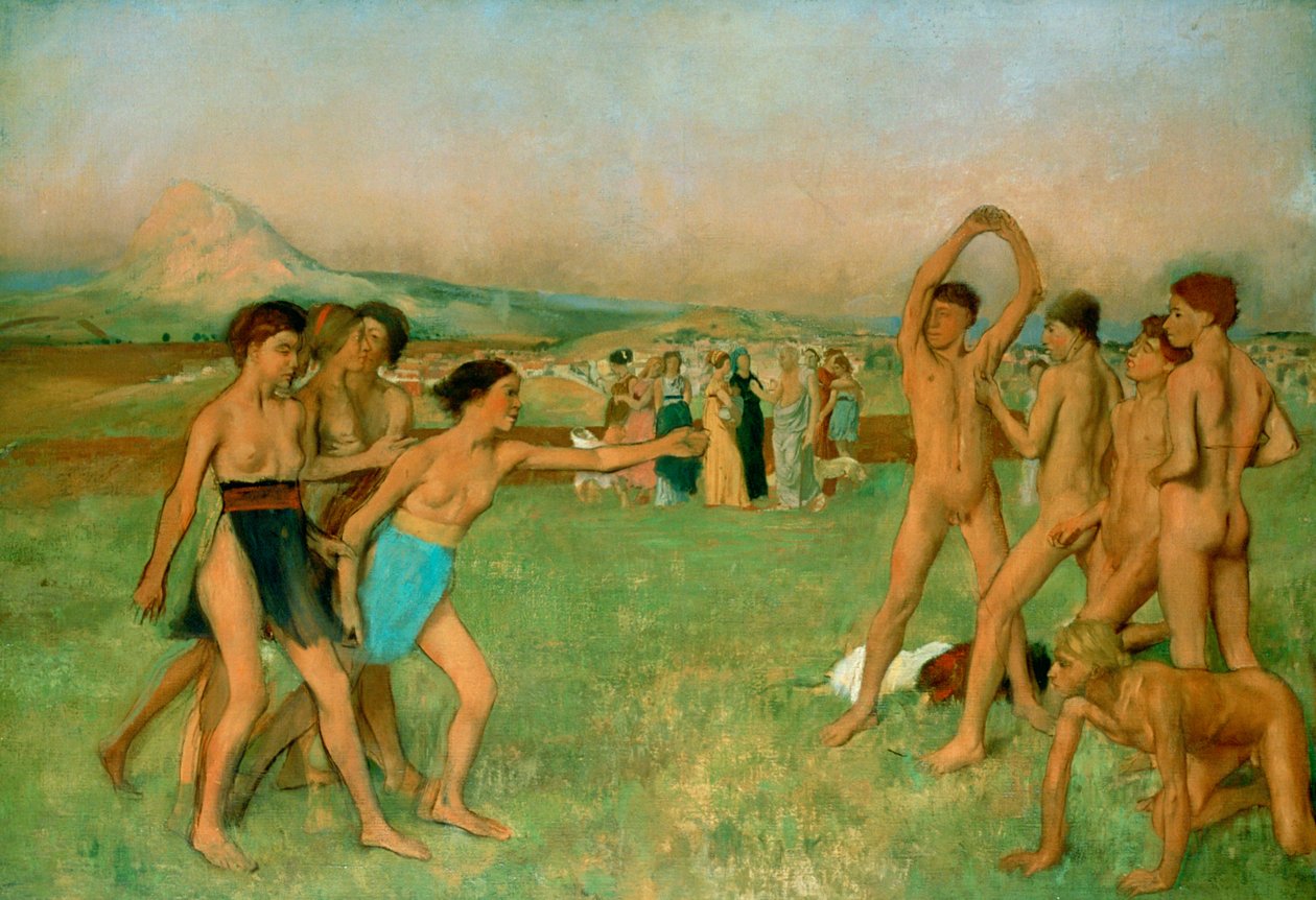 Fiatal spártai edzés, c1860 alkotó: Edgar Degas