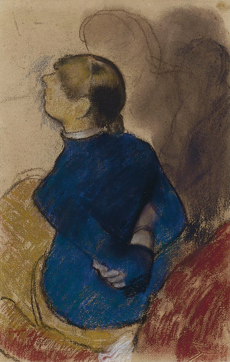 Fiatal nő kékben alkotó: Edgar Degas