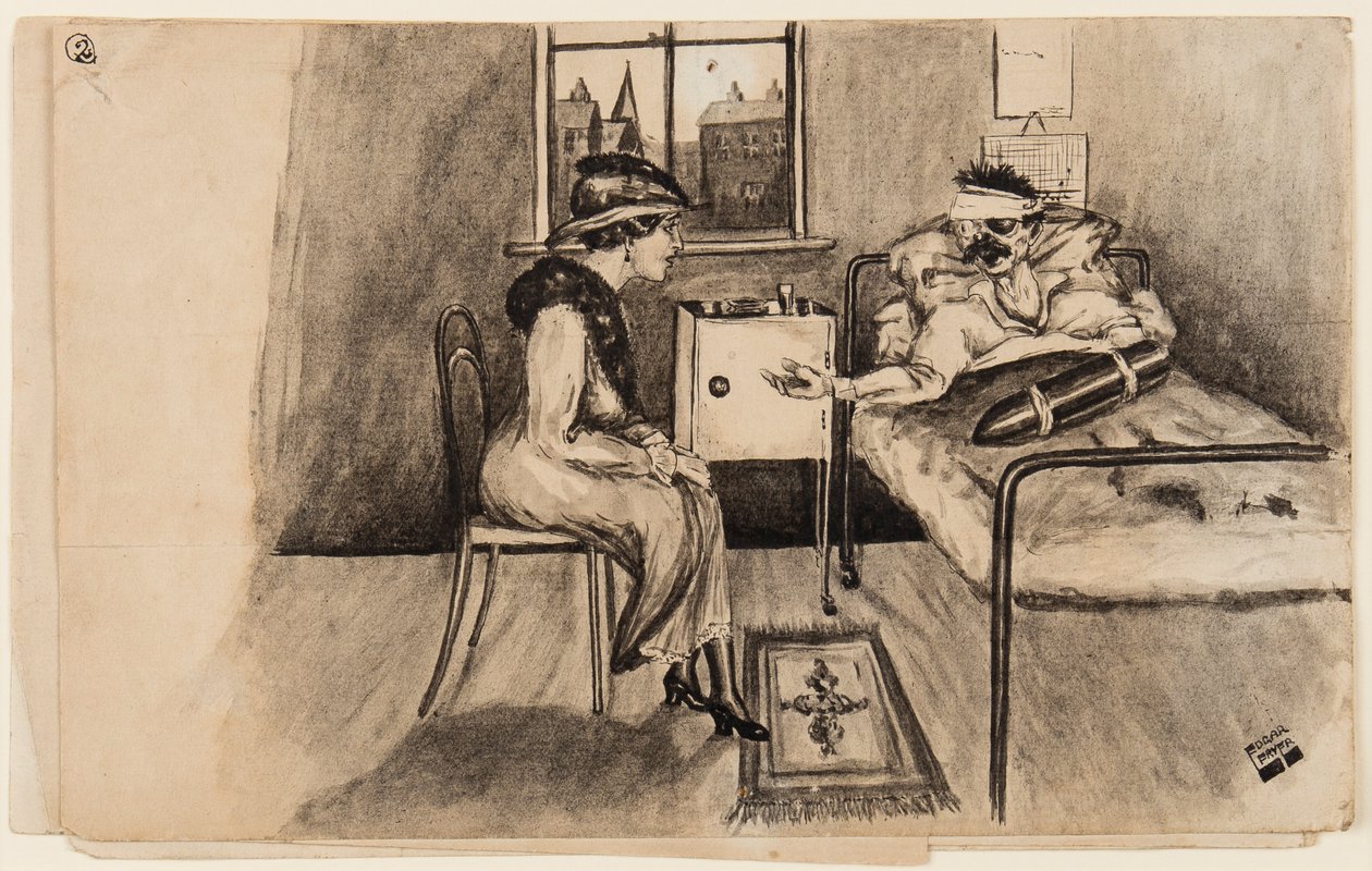 Some Shell!, 1917. október 13. (toll, ecset és tinta papíron) alkotó: Edgar Fryer