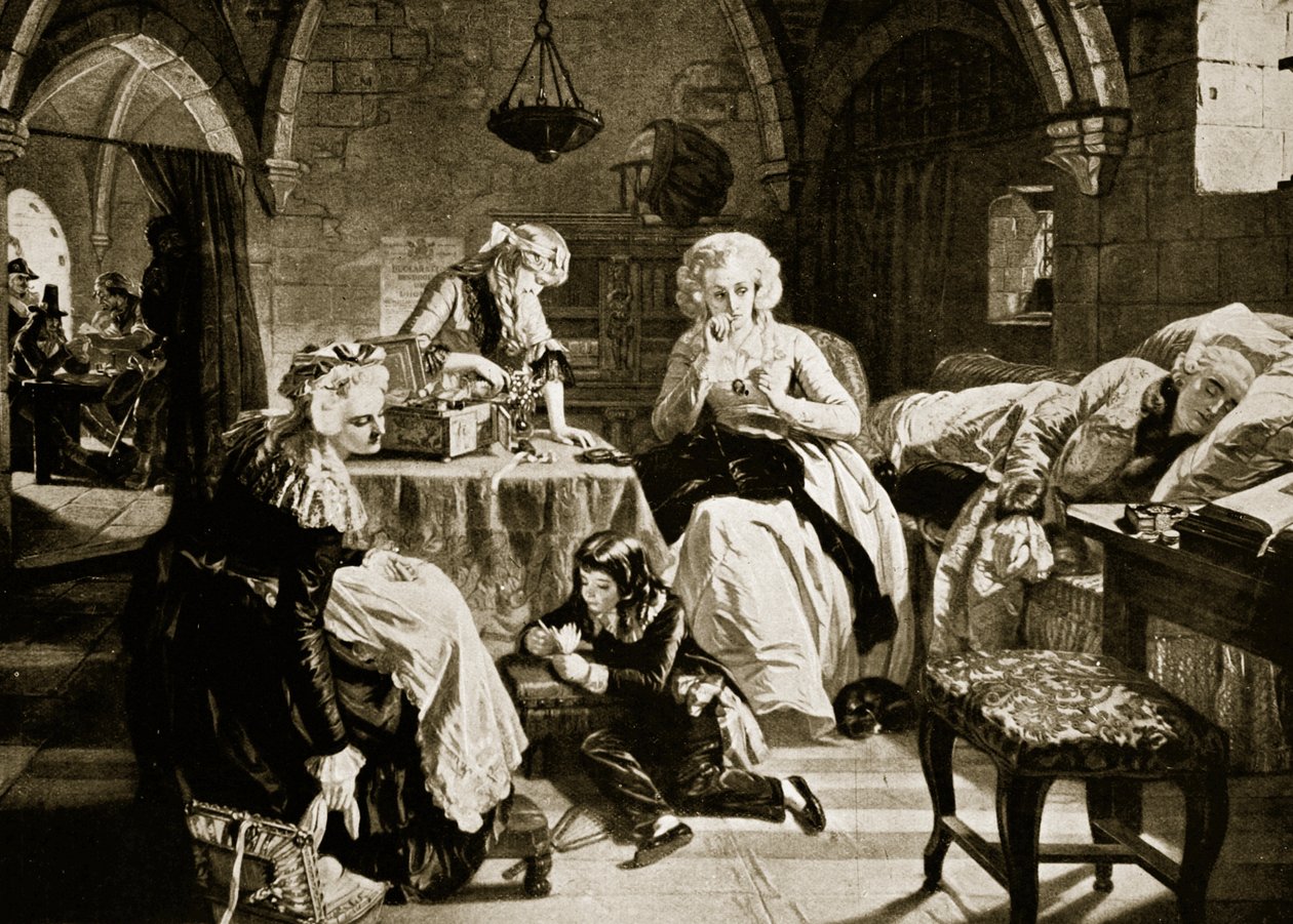XVI. Lajos és családja a templomban, illusztráció a Hutchinson