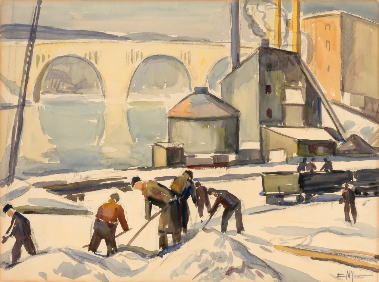 C.W.A.-munkás a Key Bridge-nél alkotó: Edgar Nye