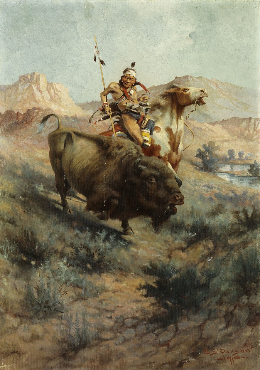 Indian és Buffalo, 1891 alkotó: Edgar Samuel Paxson