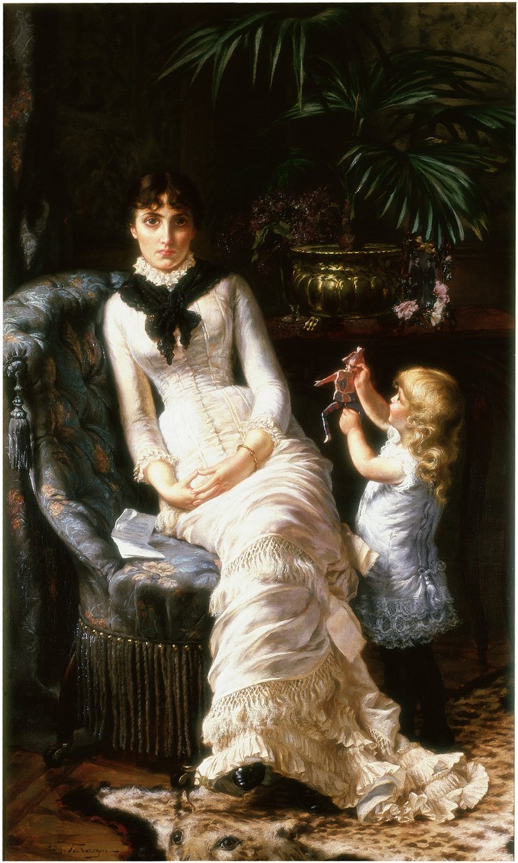 Szomorú hír, 1880-1883 körül alkotó: Edgard Farasyn