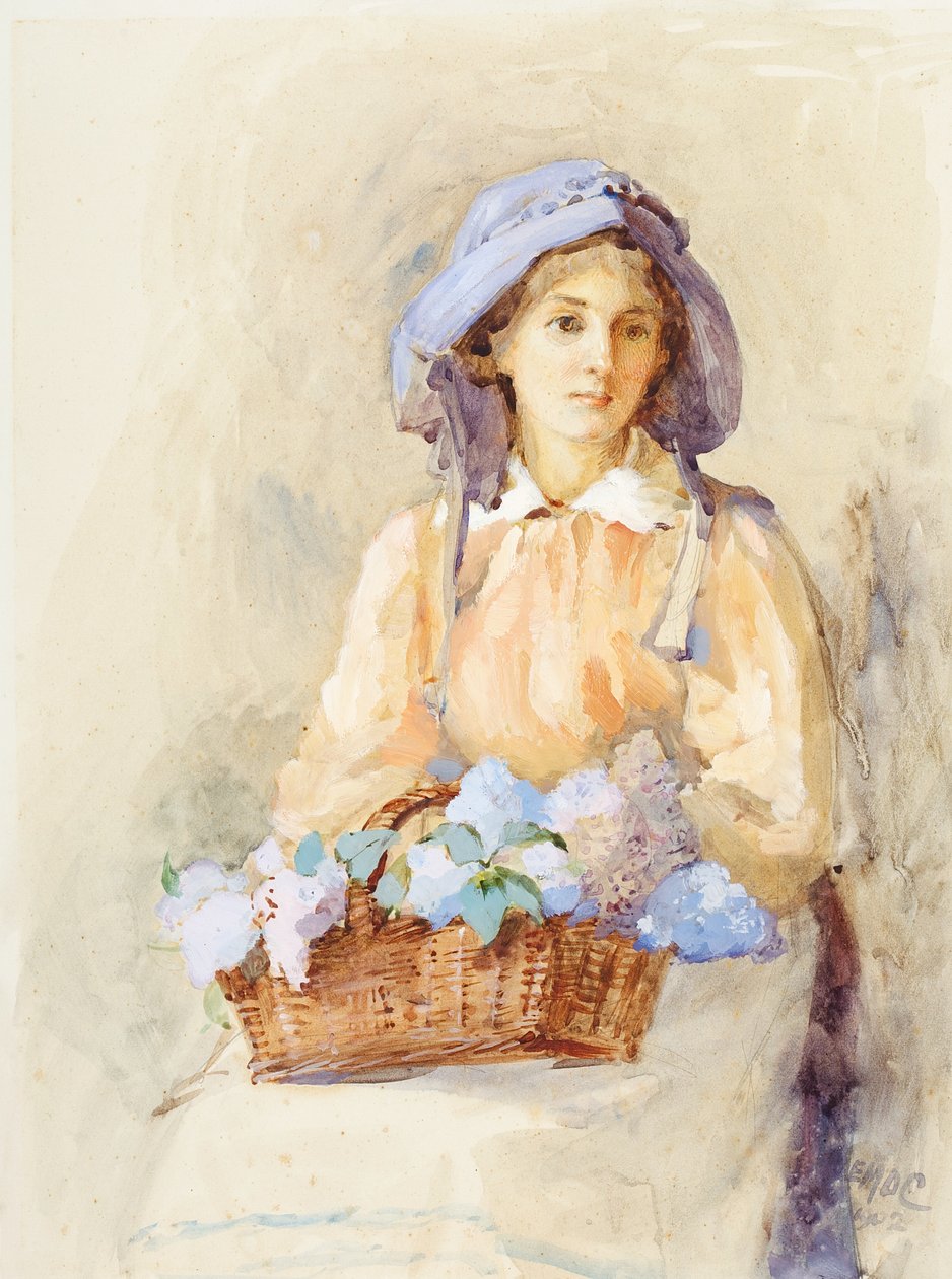 The Lilac Sunbonnet, 1902 (wc papíron) alkotó: Edith Mary Dorothy Collingwood