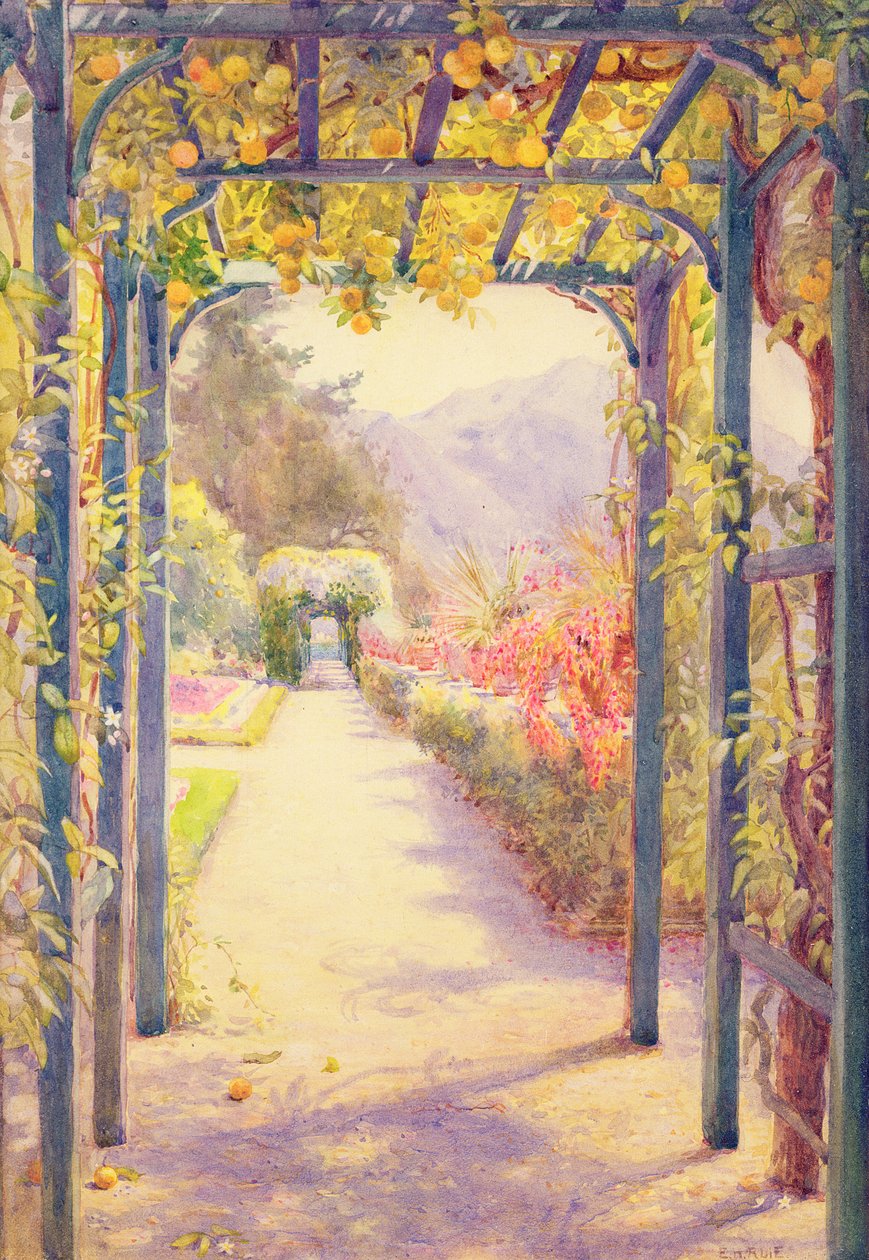 Olasz pergola (akvarell papíron) alkotó: Edith Helena Adie