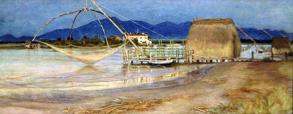 Távoli kilátás a Carrara-hegységre alkotó: Edith Ridley Corbet