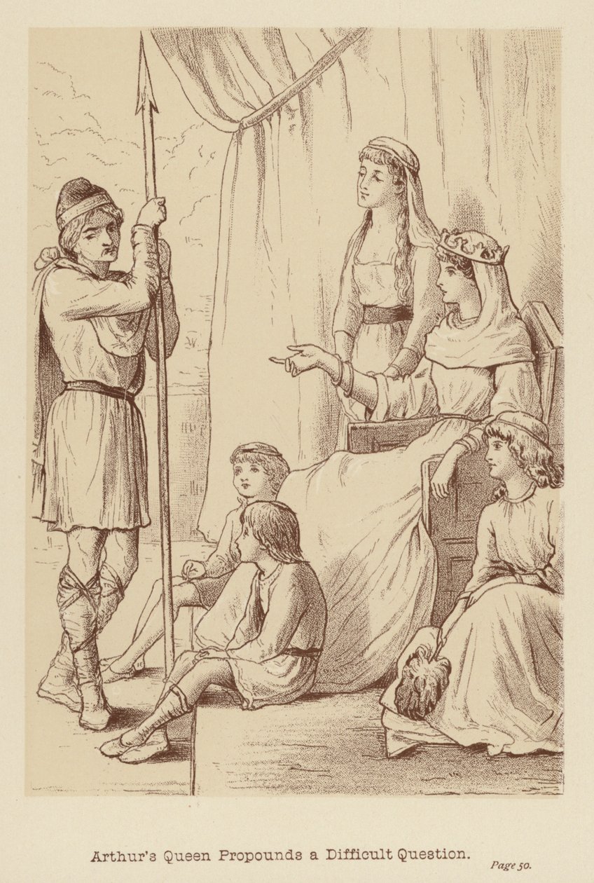 Arthur királynője nehéz kérdést tesz fel (litográfia) alkotó: Edith Scannell